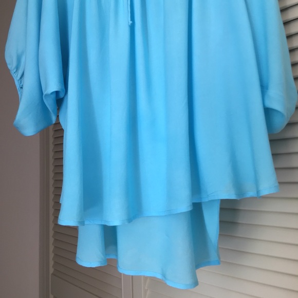 ⭐️Host Pick⭐️ Nigella Lola Short Peasant Top, Light Blue - One Size NWOT - Picture 4 of 16